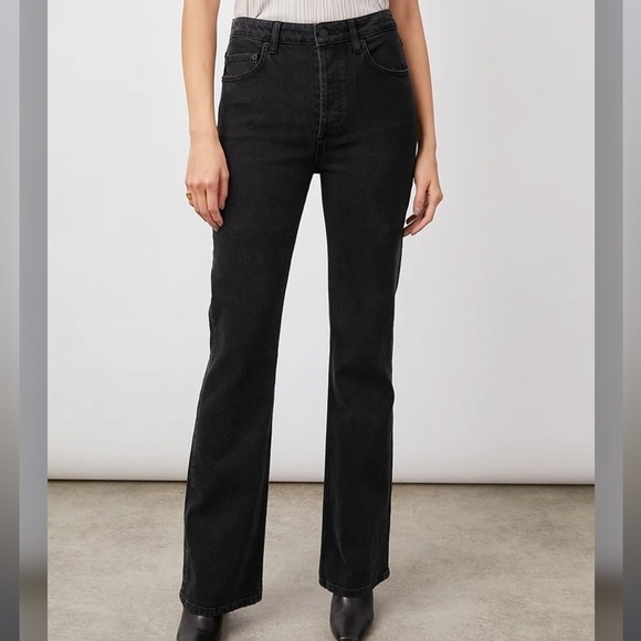 Rails Denim - Rails The Sunset High Rise Slim Flare Black Jeans Size 32